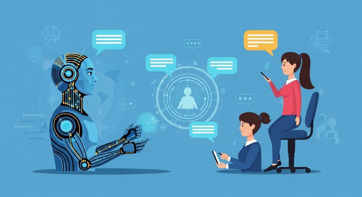 AI와 인간이 소통하는 모습