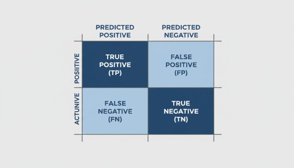 분류 모델의 혼동 행렬을 시각적으로 설명하는 깔끔한 인포그래픽